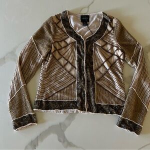 AS by DF Bianca beaded jacket - XS, NWT, tan/light brown